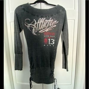 Affliction Black Premier Gray Sweater